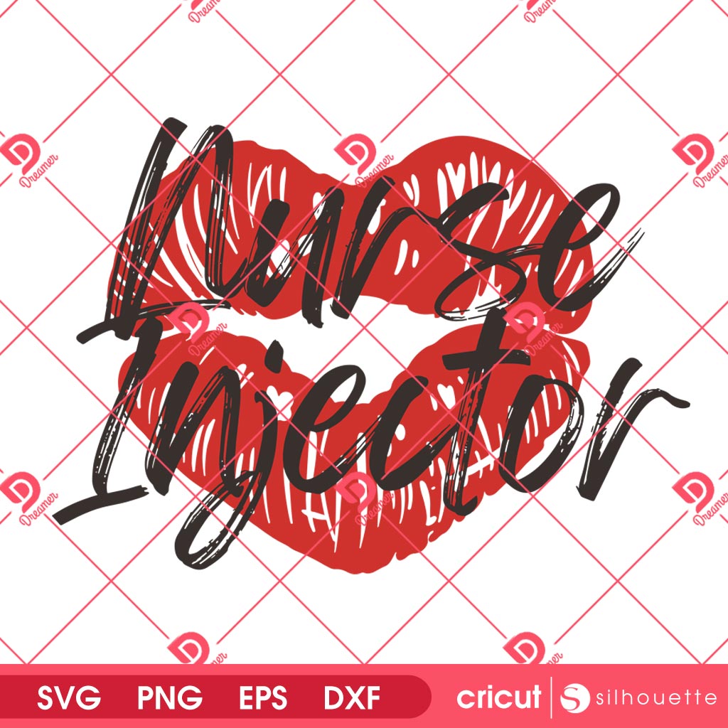 Nurse Injector SVG PNG, Heart Lips Nurse SVG PNG