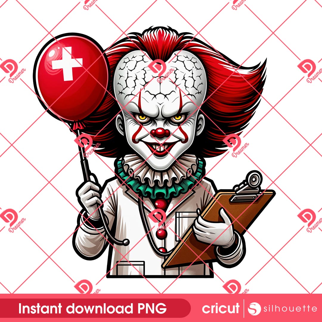 Pennywise Doctor PNG, Horror Killer In Hospital PNG