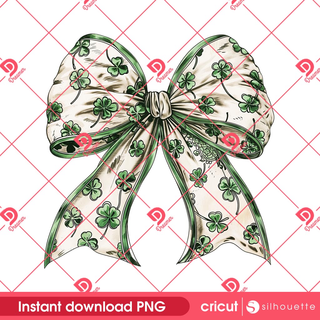 Retro Coquette St Patrick's Day PNG, Coquette St Patty's Day Lucky Shamrock PNG