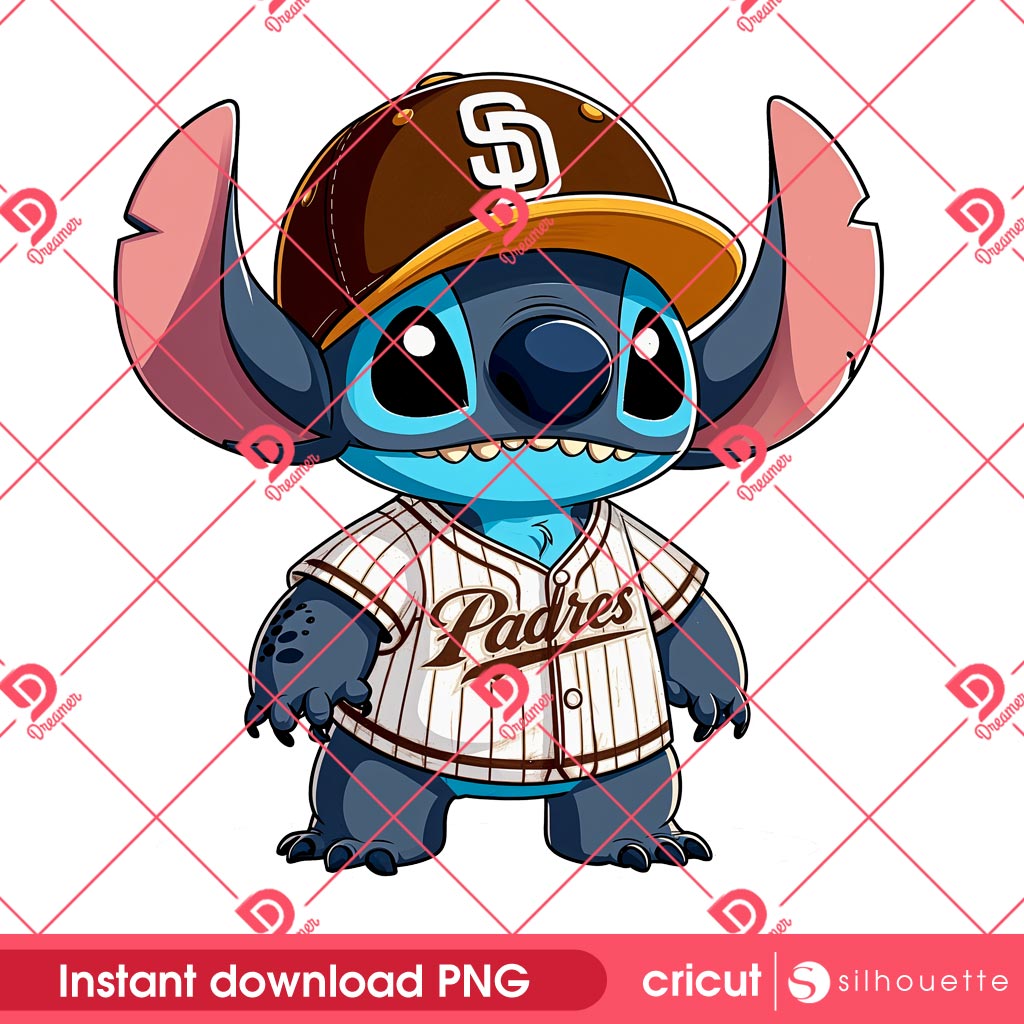 San Diego Padres Stitch Baseball PNG, MLB Stitch SD Padres PNG