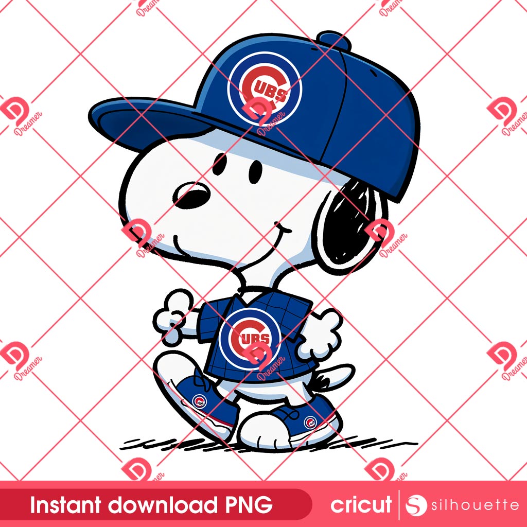 Snoopy Chicago Cubs Baseball PNG, MLB Sport Peanuts Snoopy Chicago Cubs PNG