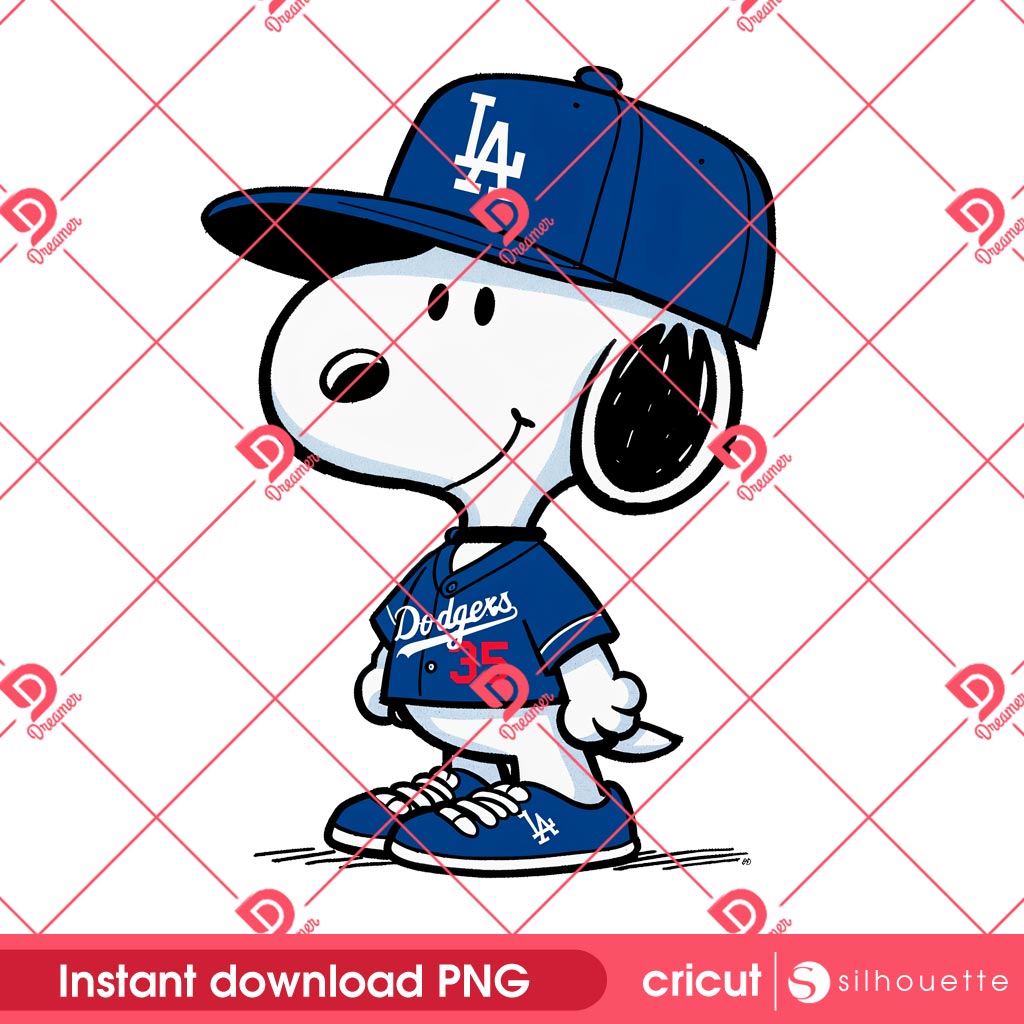 Snoopy LA Dodgers PNG, MLB Dodgers Baseball Peanuts Snoopy PNG