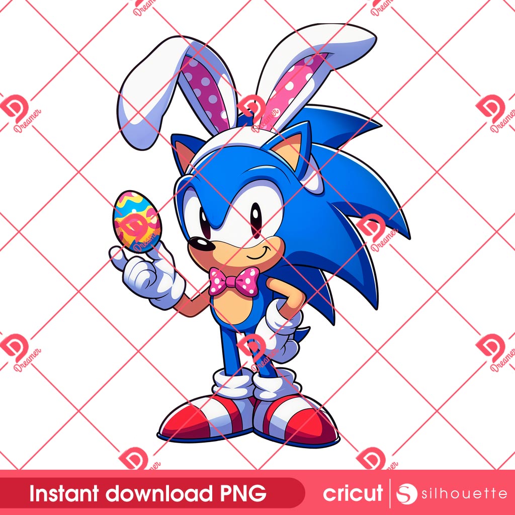 Sonic Bunny Easter Day PNG, Happy Easter Sonic PNG
