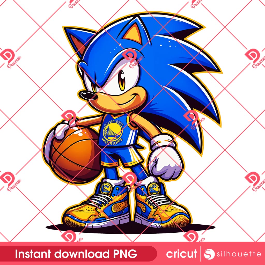 Sonic Golden State Warriors Basketball PNG, NBA Sport Sonic Warriors Player PNG