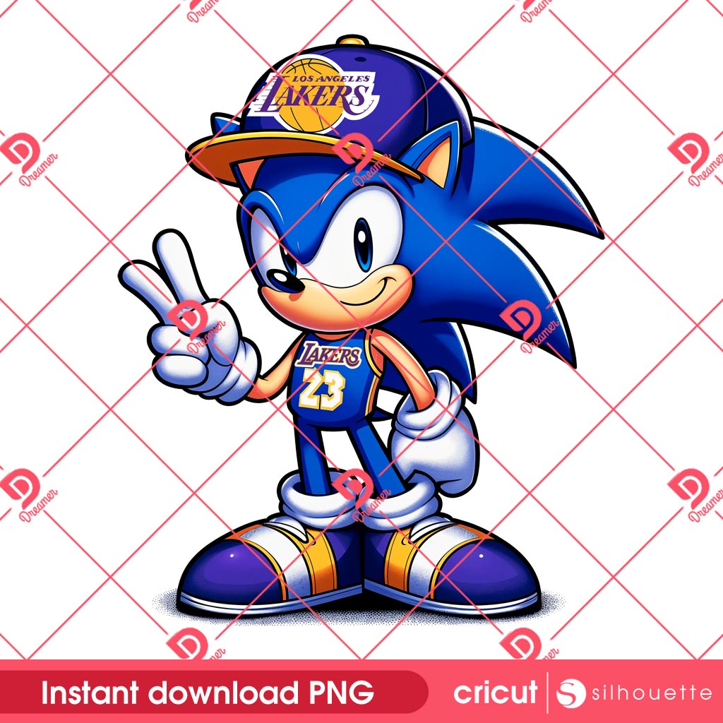 Sonic Los Angeles Lakers Basketball PNG, NBA Sport Sonic LA Lakers Player PNG