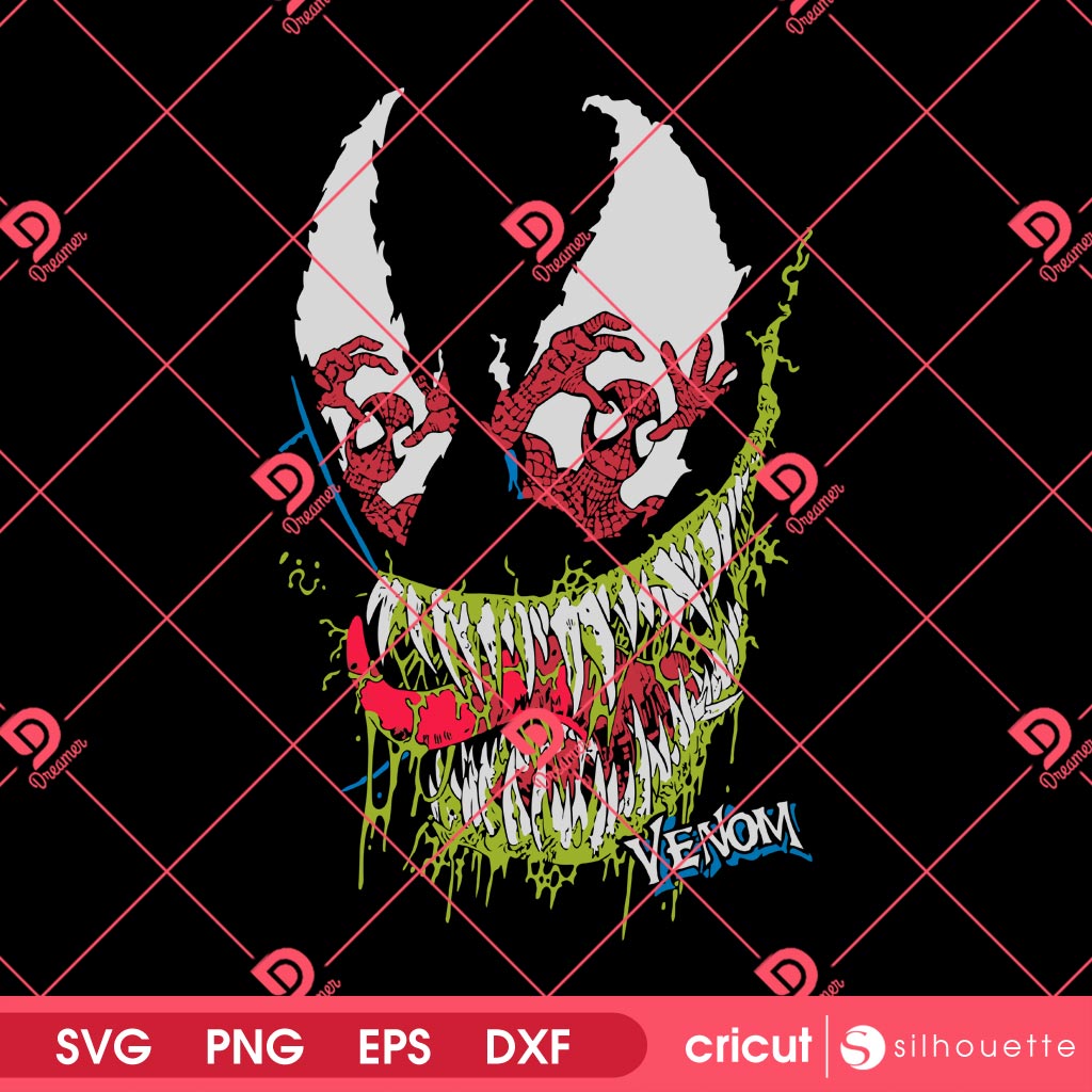 Spiderman Venom SVG PNG, Venoms Grin Spiderman Pop Art SVG PNG
