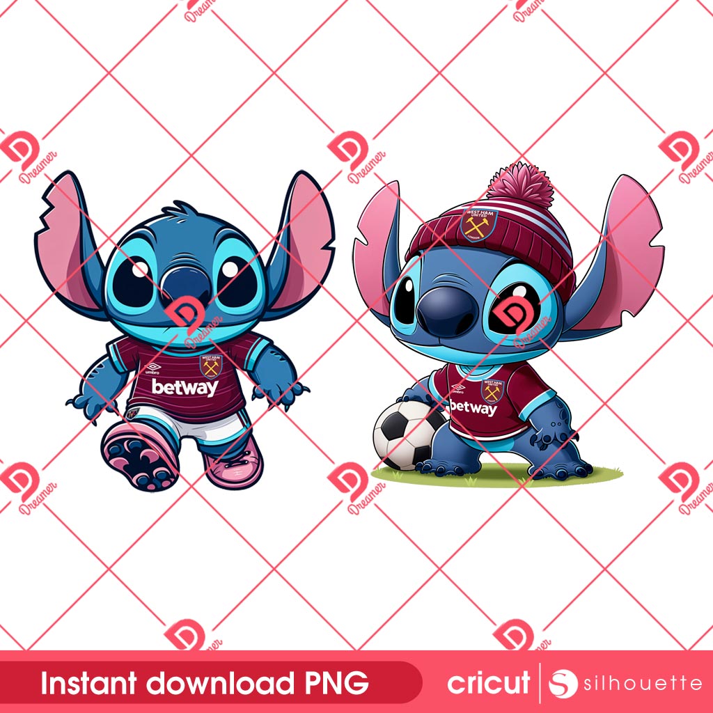 Stitch West Ham United PNG, Stitch Soccer Player West Ham United PNG