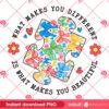 What Makes You Different PNG, Retro Autism Awareness Coquette Bow PNG, Autism Mama PNG