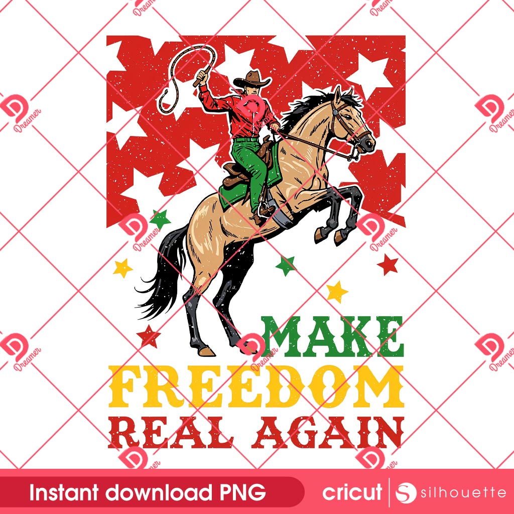 Afro Cowboy Juneteenth Realize Freedom Again PNG, Junteenth PNG