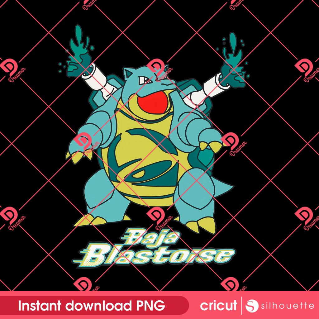 Blastoise Baja Turtle Vibrant Pokemon PNG