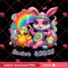 Bunny And Chick Happy 420 Easter PNG, Bunny And Chicken Smoking Weed Cannabis PNG