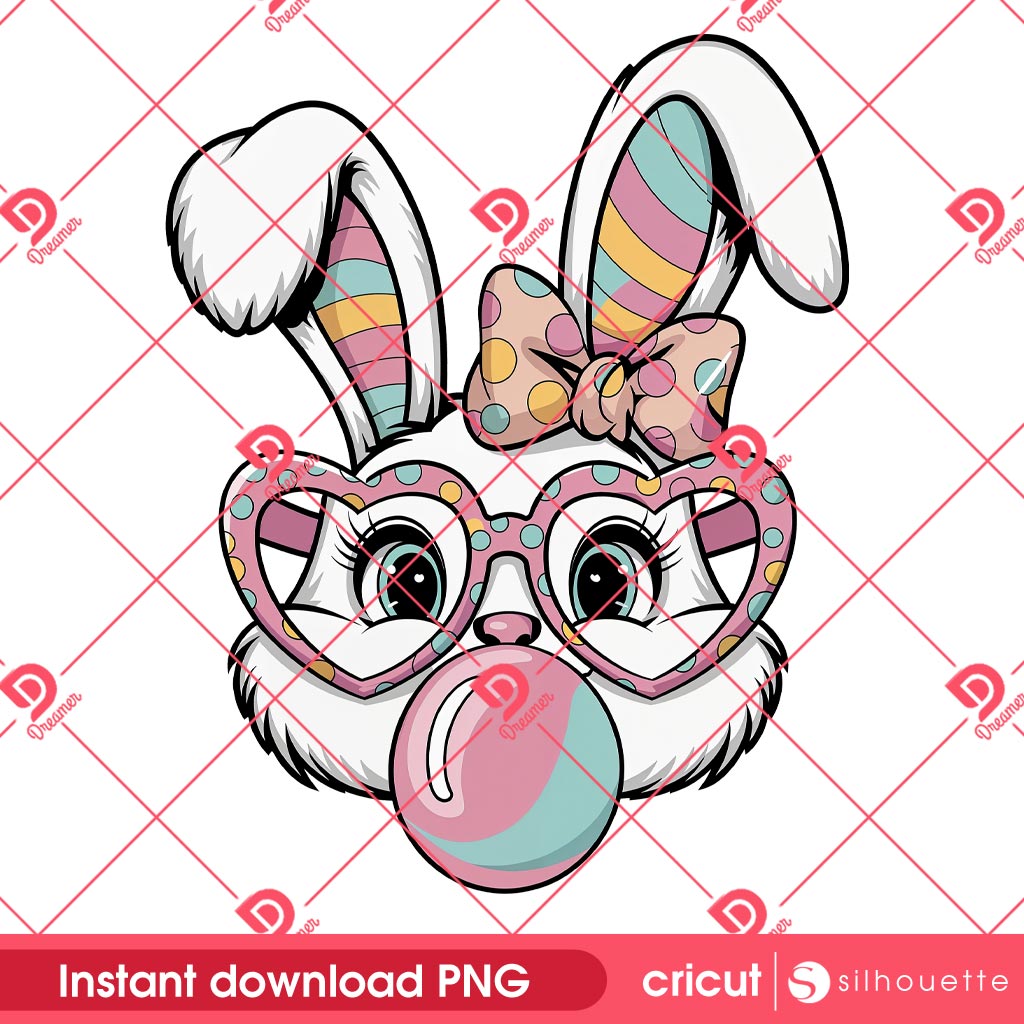 Bunny Easter PNG, Easter Bunny blows bubbles PNG
