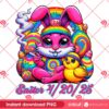 Bunny Easter Smoke Weed 420 PNG, Funny 420 Easter Bunny Chick Smoking Marijuana Cannabis PNG