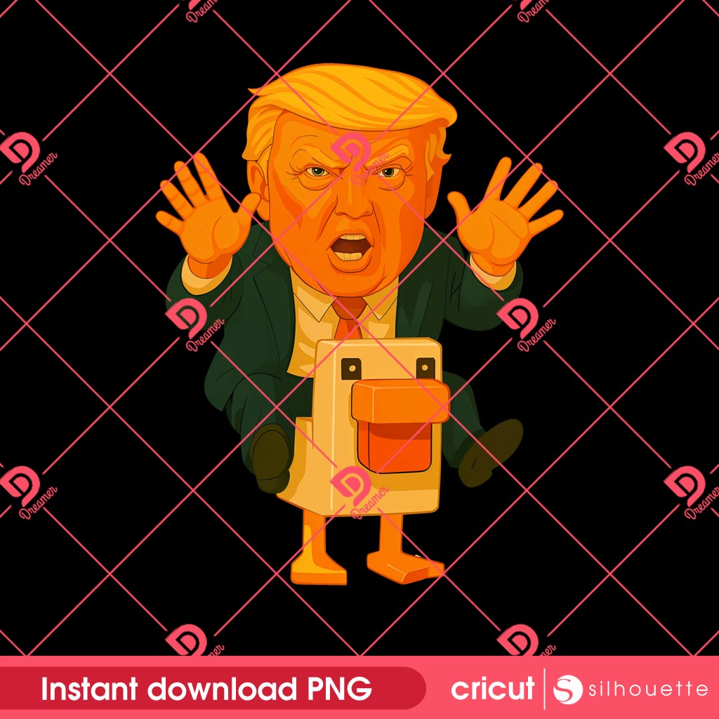 Chicken Jockey Minecraft Antitrump PNG, Donald Trump Chicken Minecraft PNG