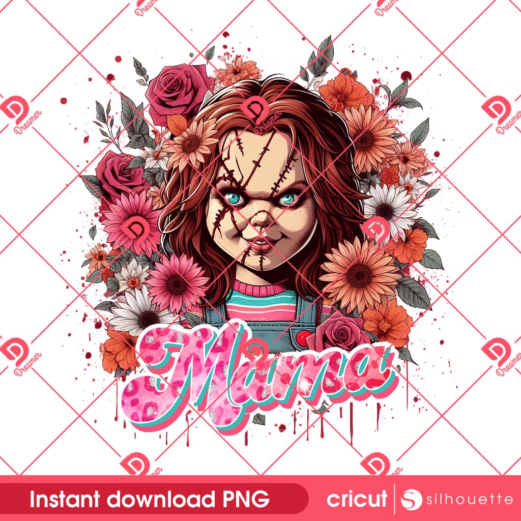 Chucky Mama PNG, Chucky Mom PNG, Horror Killer Mothers Day PNG