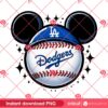 Disney LA Dodgers PNG, Baseball Dodgers Disney Mouse Head PNG, MLB Los Angeles Baseball Cartoon PNG