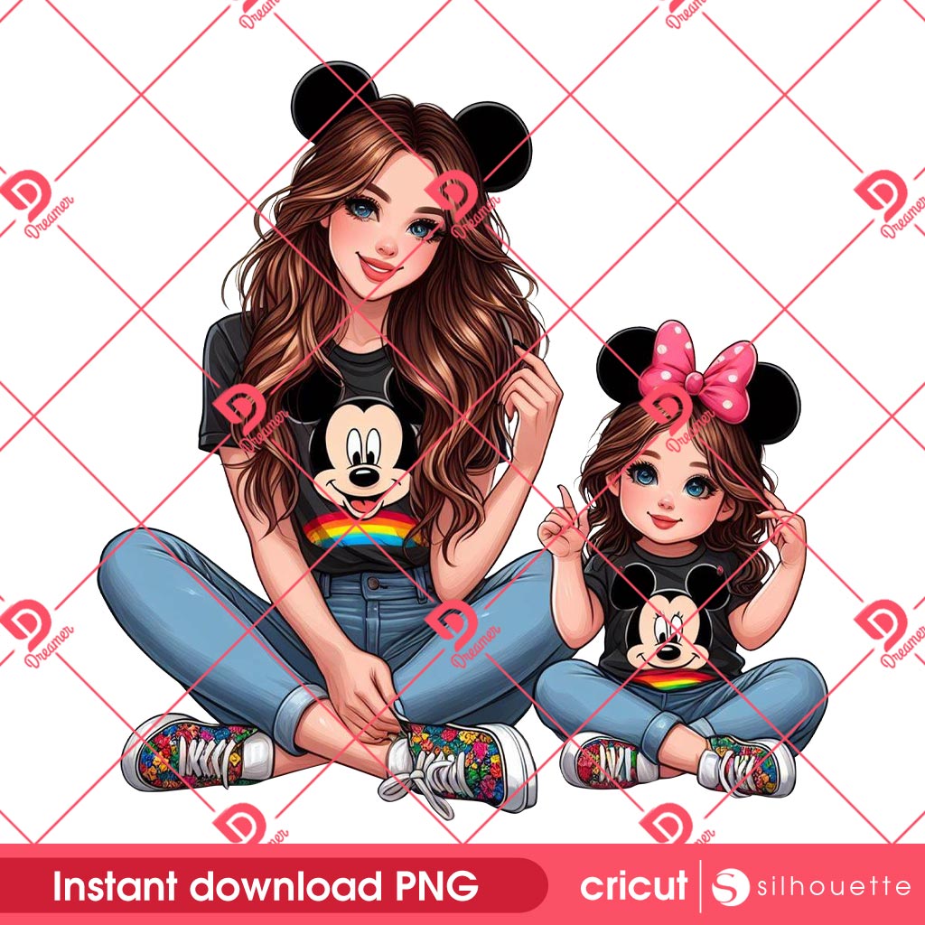 Disney Mama And Daughter PNG, Disney Mom PNG, Happy Mothers Day PNG