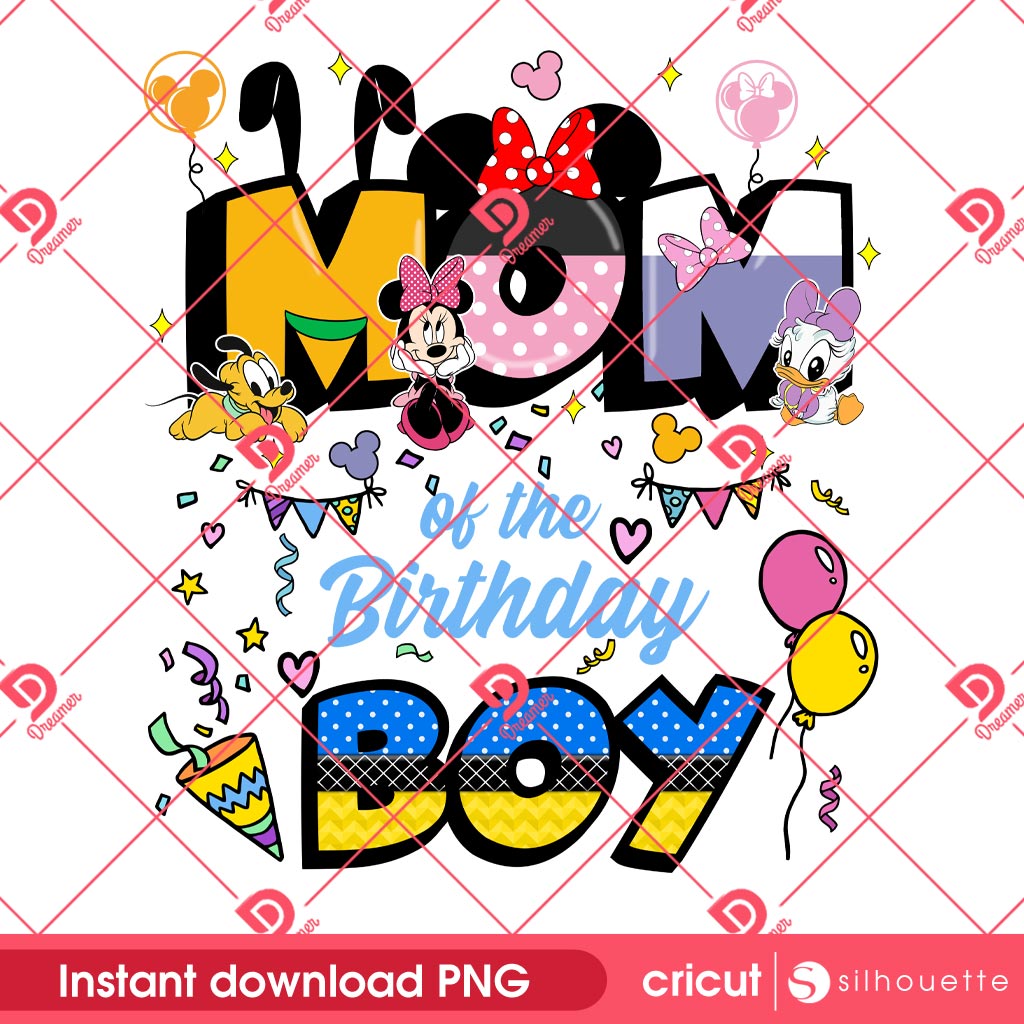 Disney Minnie Mom Birthday Boy PNG, Mothers Day PNG, Birthday Boy Minnie Mouse PNG