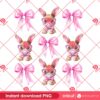 Easter Bunny Coquette PNG Design, Happy Easter Day 2025 PNG
