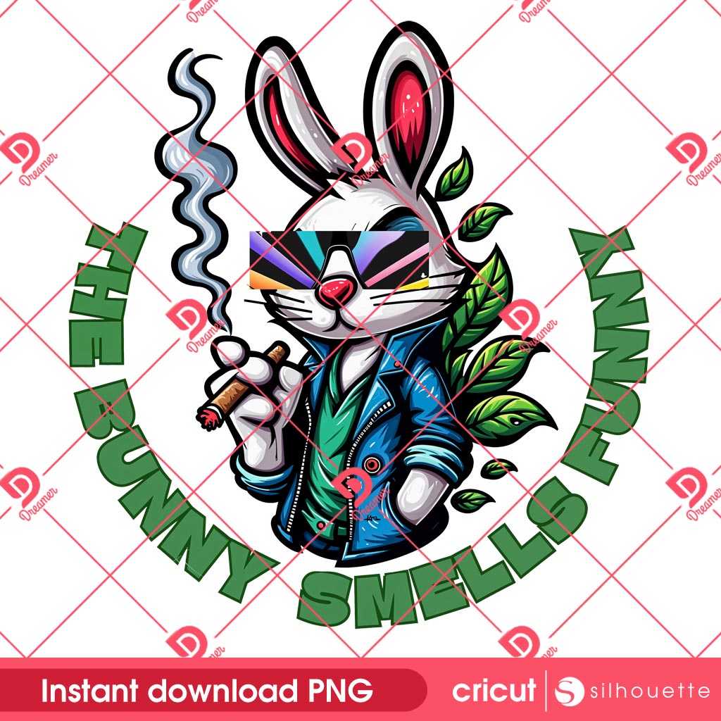 Easter Funny Bunny 420 PNG Design, Easter Stoner Bunny 2025 PNG, Easter Bunny Gardening Design PNG
