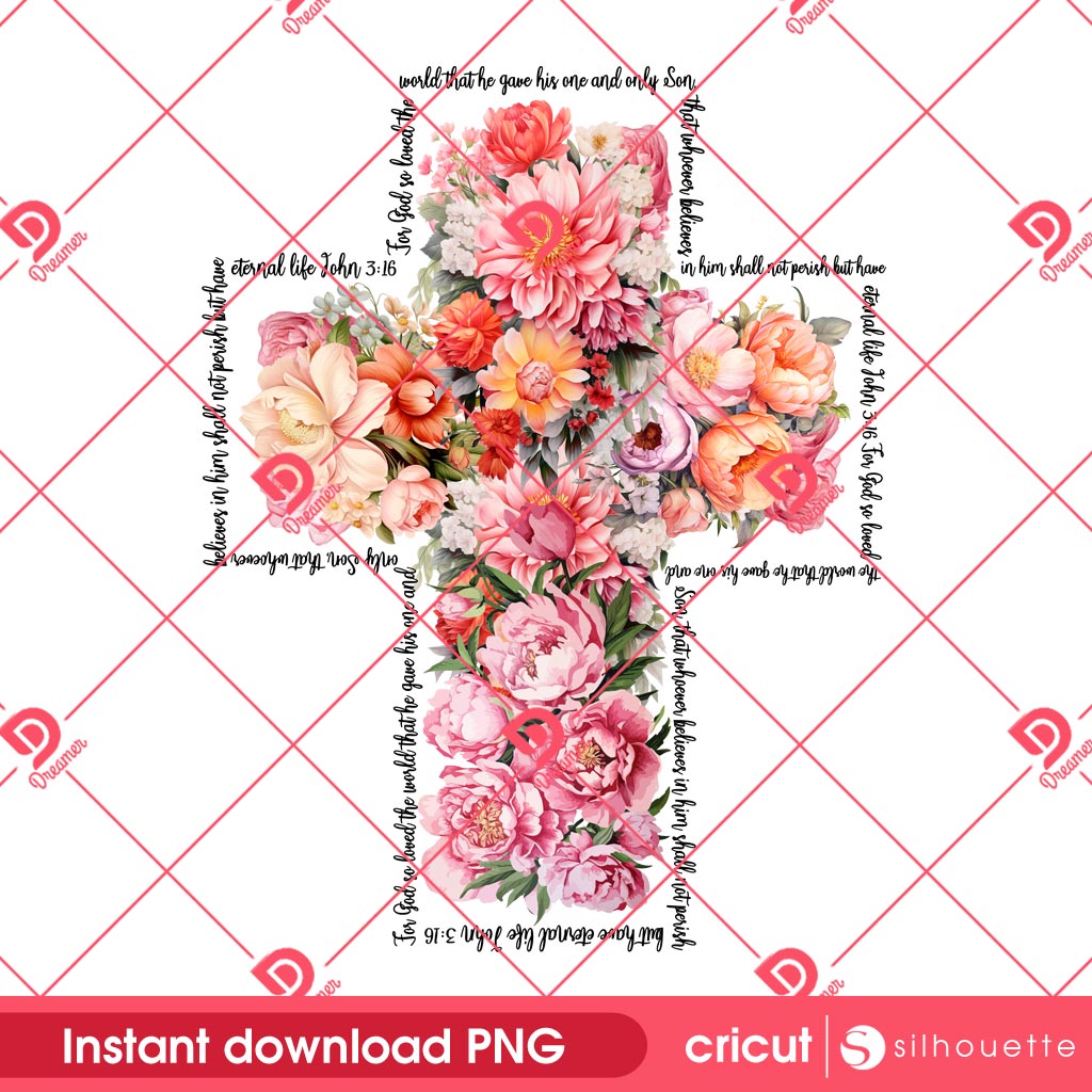 Floral Christian Easter PNG Design, Easter Day 2025 PNG