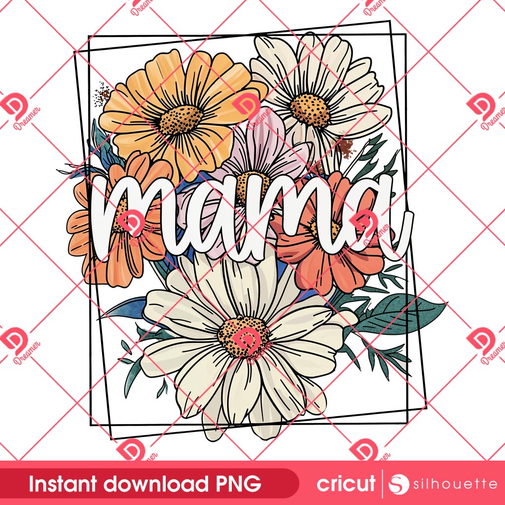 Floral Mama PNG Design, Mama Flower PNG, Mothers Day PNG