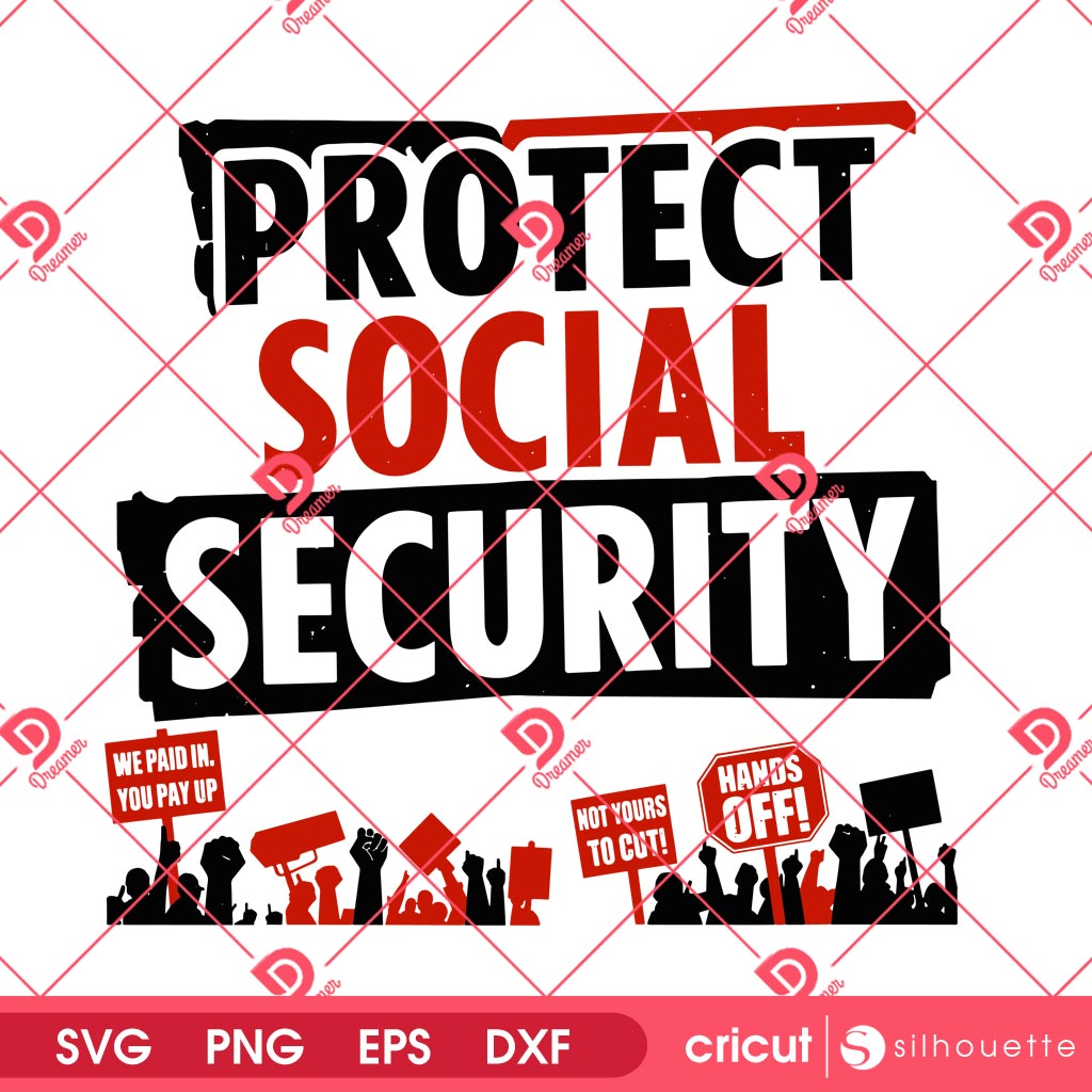 Hands Off Social Security Cowgirl Protect SVG PNG
