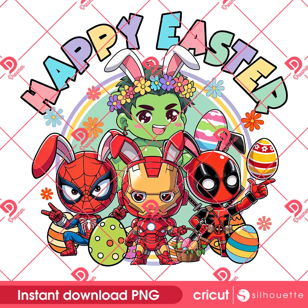 Happy Easter Day Superhero PNG, Baby Superhero Easter PNG