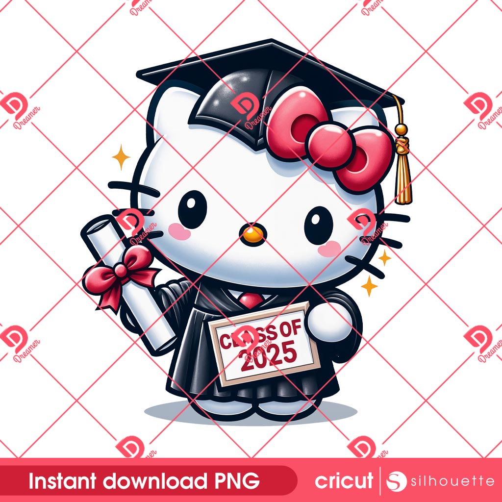 Hello Kitty Class Of 2025 PNG, Hello Kitty Graduation 2025 PNG