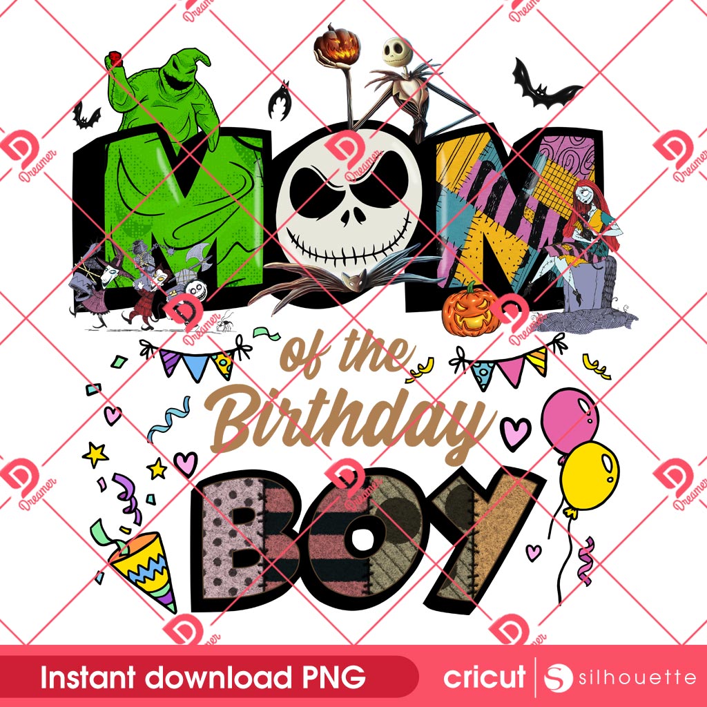 Jack Skellington Mom Birthday Boy PNG, Nightmare Before Christmas Mama Birthday PNG