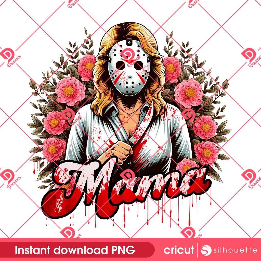 Jason Voorhees Mama PNG, Jason Mom PNG, Horror Mom Mothers Day PNG