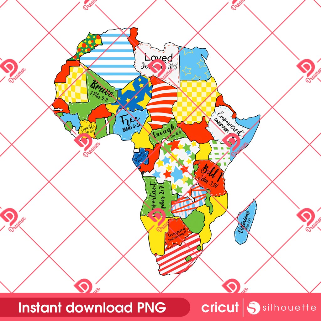 Juneteenth Retro Africa Map God Says You Are Bible Verse PNG