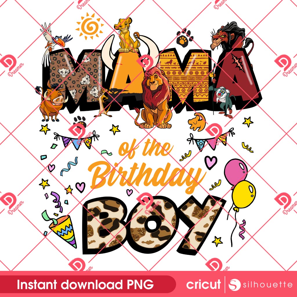 Lion King Mama Birthday Boy PNG, Disney Cartoon Mom Birthday PNG