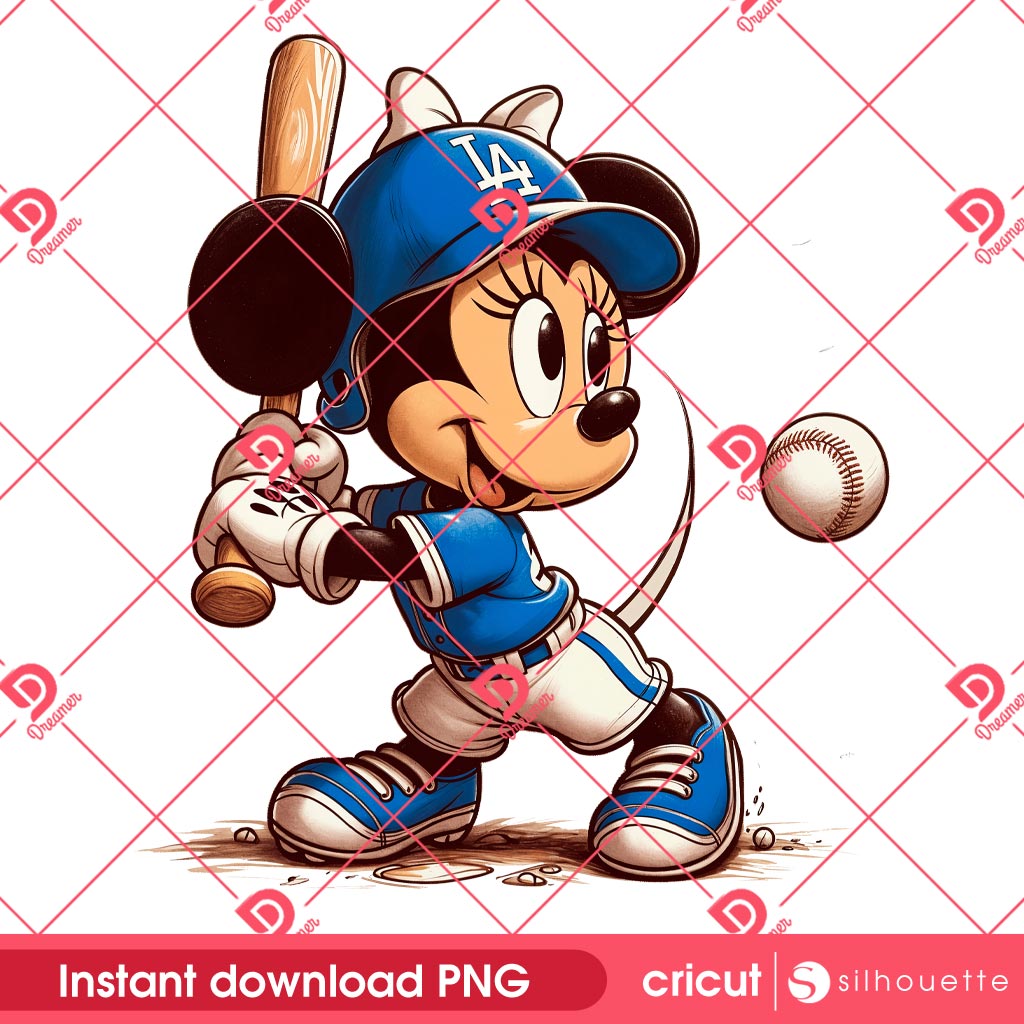 Los Angeles Dodgers Mickey Mouse PNG, Disney Baseball MLB LA Dodgers PNG