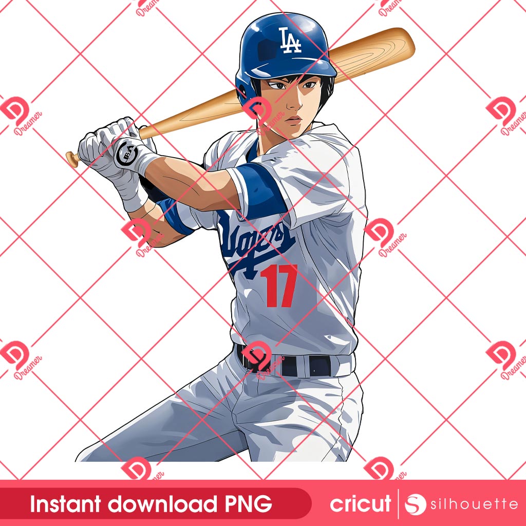 Los Angeles Dodgers Player PNG, Baseball Player PNG Design