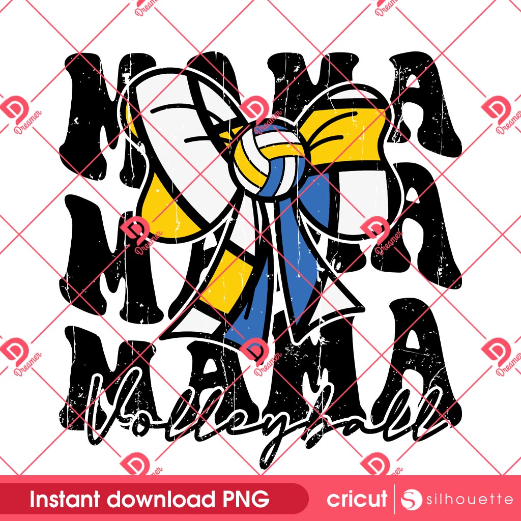 Mama Volleyball Coquette Bow PNG, Volleyball Sport Mom PNG, Mothers Day PNG