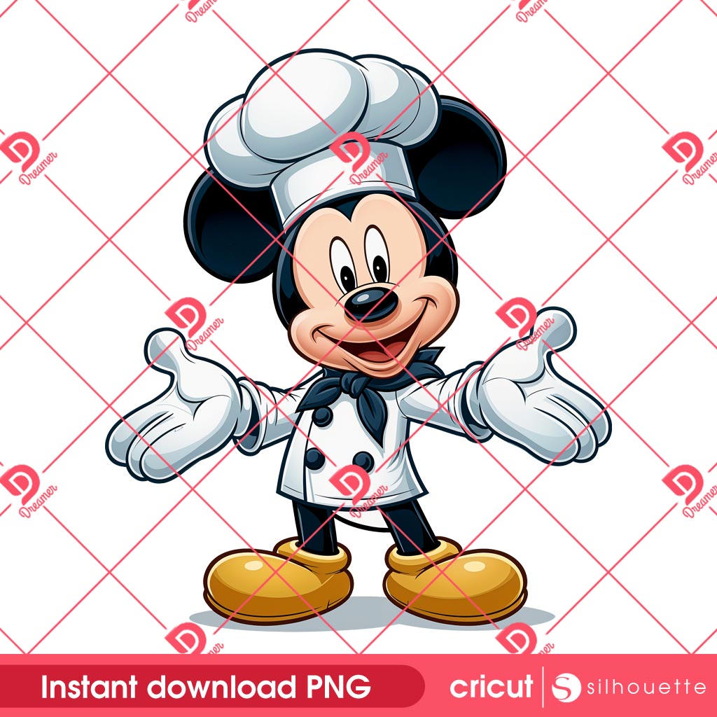 Mickey Mouse Chef PNG, Disney Mickey's Occupation PNG