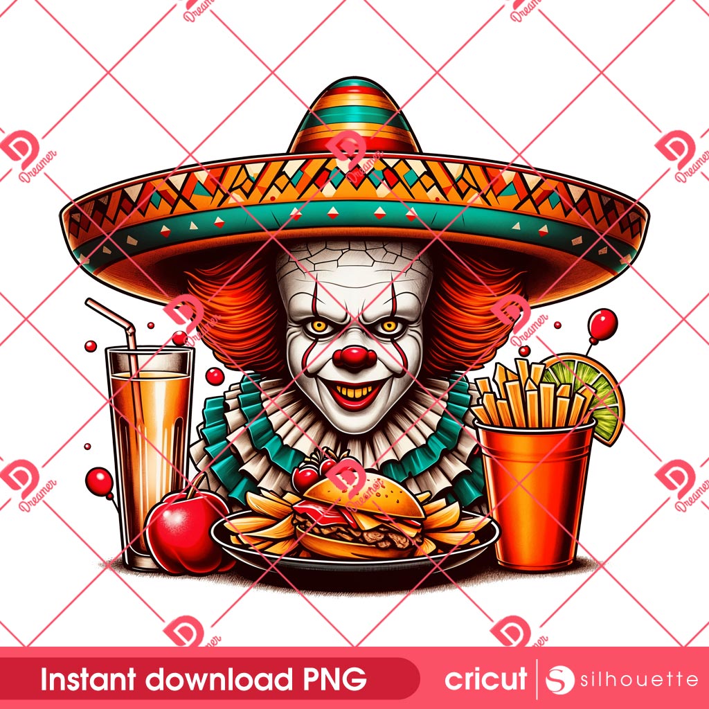 Pennywise Cinco De Mayo PNG, Horror Character Cinco De Mayo PNG