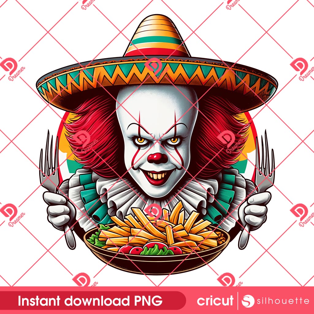 Pennywise Cinco De Mayo PNG, Horror Character Cinco De Mayo PNG