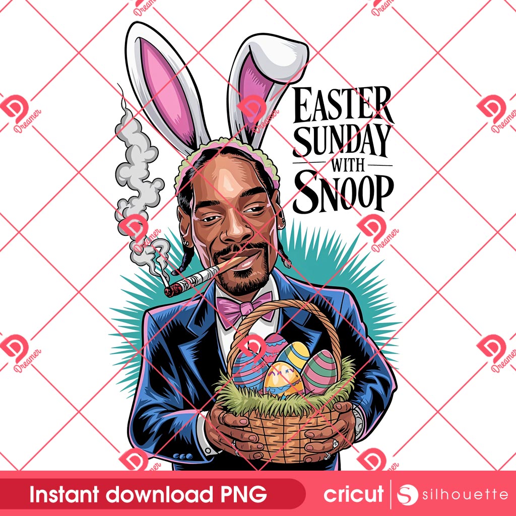 Snoop Dogg Easter Cannabis 420 PNG, Easter Sunday With Snoop PNG, Snoop Dogg Smoke Weed Cannabis PNG