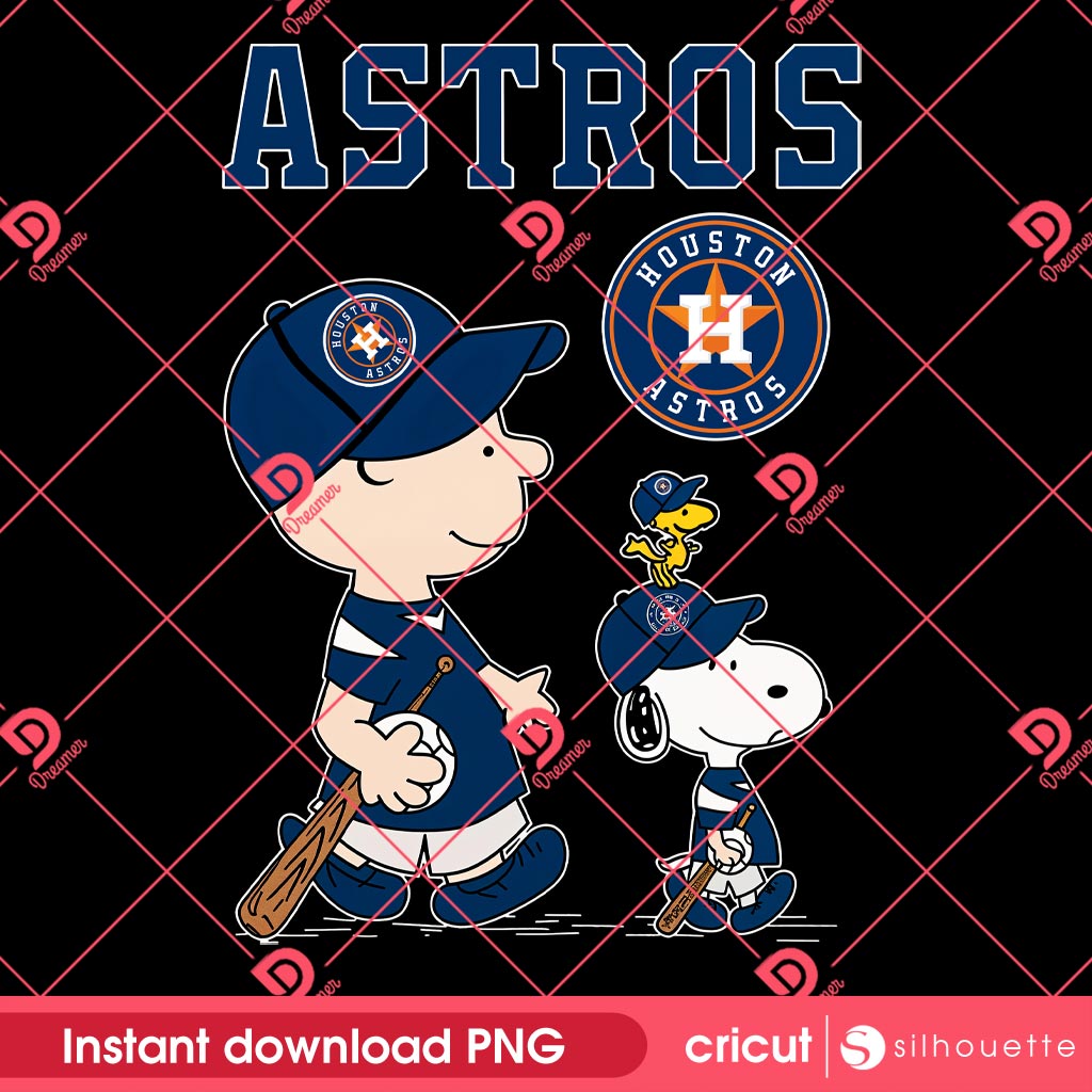 Snoopy And Charlie Brown Astros MLB PNG, Peanuts Houston Astros Baseball PNG