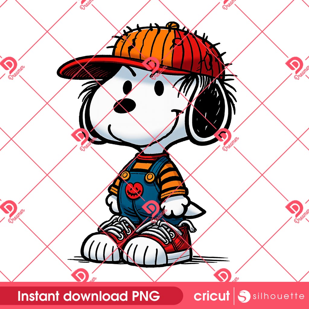 Snoopy Horror Chucky Doll PNG, Peanuts Cartoon Snoopy Horror Characters PNG
