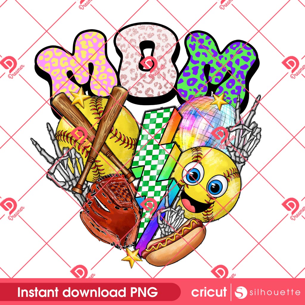 Softball Mom PNG, Softball Mama PNG, Mothers Day PNG