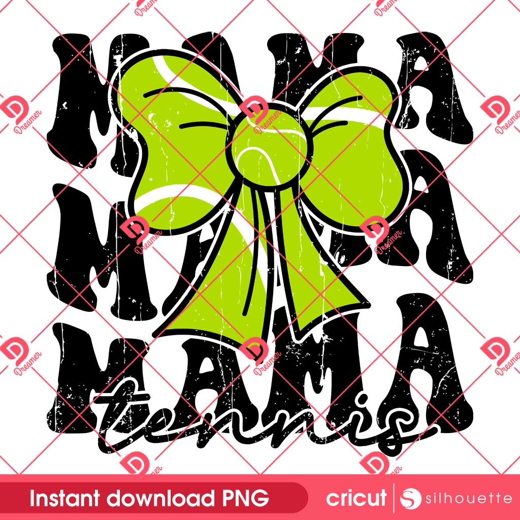 Tenis Mom Coquette Bow PNG, Tenis Mama Coquette PNG, Mothers Day PNG