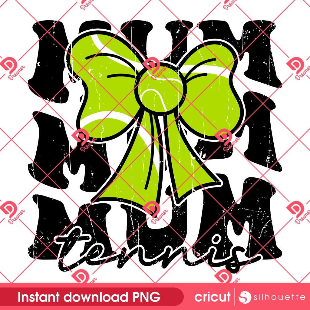 Tenis Mom Coquette Bow PNG, Tenis Mama Coquette PNG, Mothers Day PNG