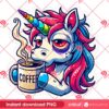 Unicorn Drinks Coffee PNG