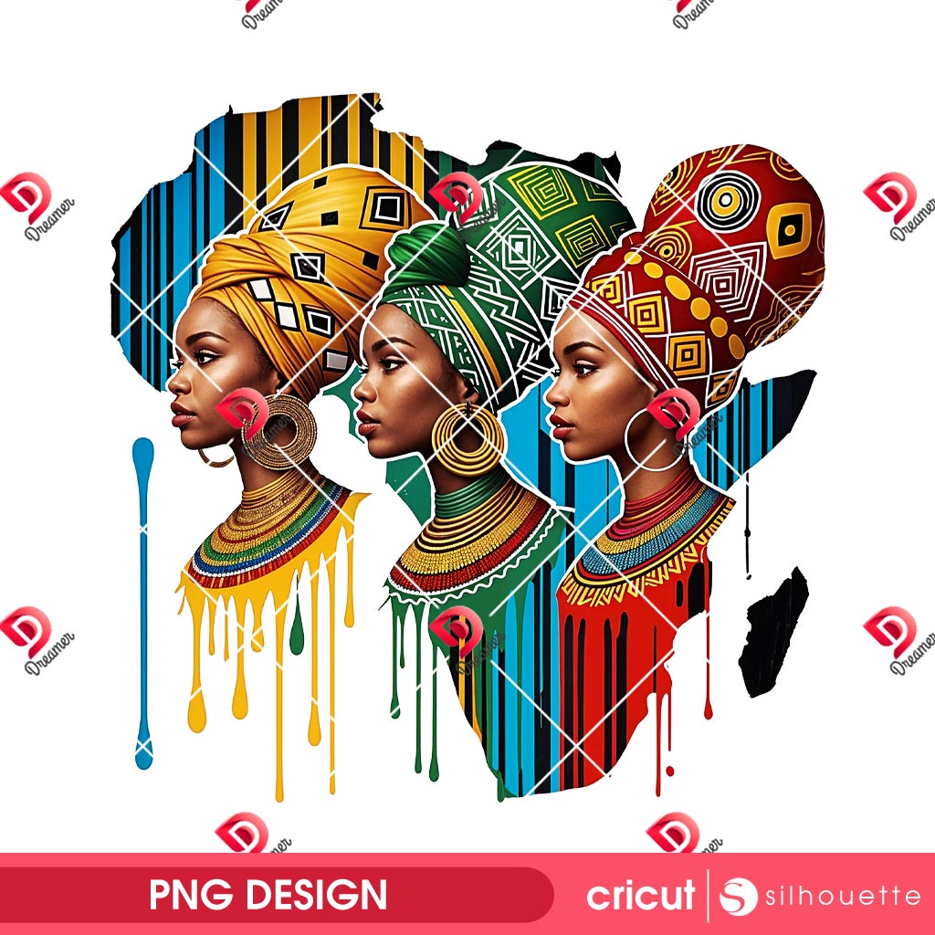 Black Woman African Map PNG, Black Queen PNG, African Map Black History PNG