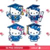 Bundle Bluey Hello Kitty Graduate PNG, 2025 Graduation Hello Kitty Blue Outfits PNG Bundle