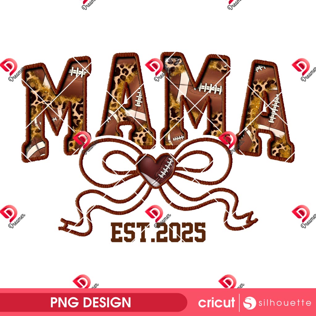 Bundle Mama Coquette Bow Sport PNG, Sport Coquette Mom EST 2025 PNG Bundle