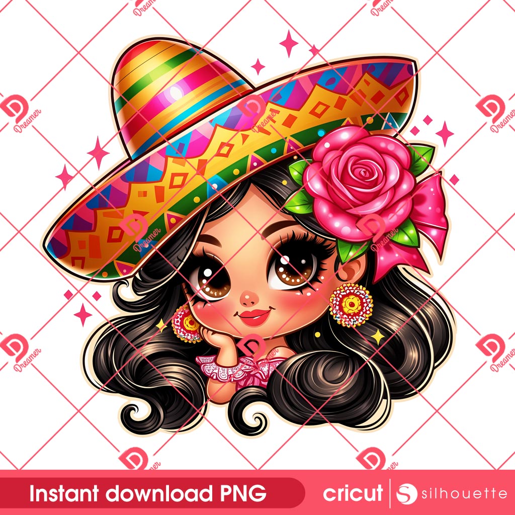 Chicana Cinco De Mayo PNG, Mexican Cute Girl Cinco De Mayo PNG